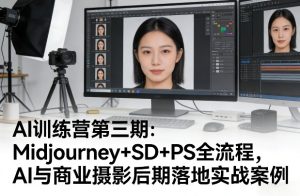 AI训练营第三期:Midjourney+SD+PS全流程,AI与商业摄影后期落地实战案例-KJ分享