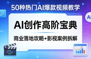 50种热门AI爆款视频教学,AI创作高阶宝典,商业落地攻略+影视案例拆解-KJ分享