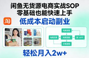 闲鱼无货源电商实战SOP,零基础也能快速上手,低成本启动副业,轻松月入2w+-KJ分享