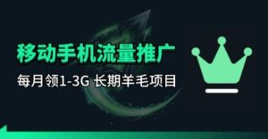 手机流量领取推广_每月一轮,刚需类的长期项目-KJ分享
