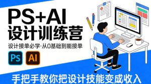 设计接单必学,PS+AI设计训练营,从0基础到能接单,手把手教你把设计技能变成收入-KJ分享