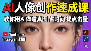 YouTube+Instagram封面没人点？AI人像创作速成课，教你用AI做逼真图，省时间还能提点击量！-KJ分享