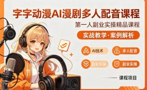 字字动漫AI漫剧多人配音课程,实战教学,案例解析-KJ分享