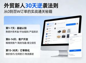 外贸新人30天逆袭法则,教你从0到百W订单的实战通关秘籍-KJ分享
