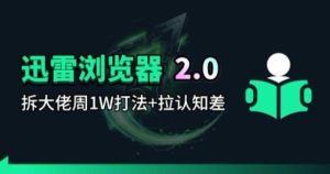 迅雷浏览器项目2.0_拆个大佬周1W的打法-KJ分享