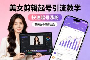 某美女号导师出品：美女剪辑起号引流教学，快速起号涨粉-KJ分享