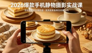 2026爆款手机静物摄影实战课,手机也能拍出商拍感,学会拍出高质感美食商品-KJ分享