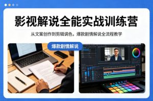 影视解说全能实战训练营:从文案创作到剪辑调色,爆款剧情解说全流程教学-KJ分享