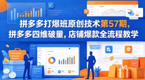 拼多多打爆班原创技术第57期，拼多多四维破量，店铺爆款全流程教学-KJ分享