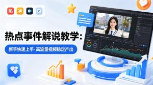 某大V的热点事件解说教学，新手也能快速上手，稳定产出高流量解说视频-KJ分享