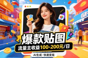 借助AI生成爆款贴图做公众流量主,当日收益100-200-KJ分享