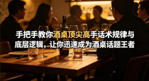 付费文章：手把手教你酒桌顶尖高手话术规律与底层逻辑，让你迅速成为酒桌话题王者(二十年全网独家经验分享)-KJ分享