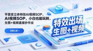 (特效出场)平面变立体特效AI视频SOP，小白也能玩转，生图+视频直接抄作业-KJ分享