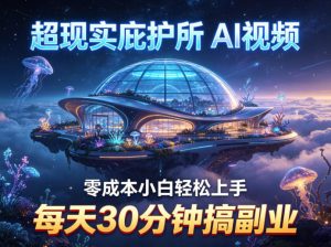 超现实庇护所AI视频项目拆解,零成本小白轻松上手,每天30分钟搞副业-KJ分享