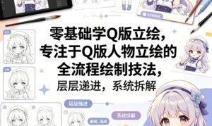 零基础学Q版立绘，专注于Q版人物立绘的全流程绘制技法，层层递进，系统拆解-KJ分享