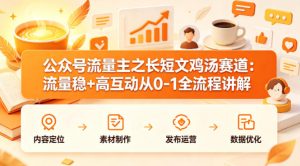 公众号流量主之长短文鸡汤赛道,流量稳+高互动,从0-1全流程讲解-KJ分享