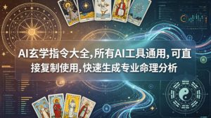 AI玄学指令大全,所有AI工具通用,可直接复制使用,快速生成专业命理分析-KJ分享