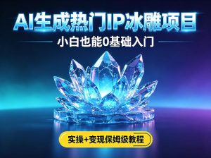 AI生成热门ip冰雕项目，小白也能0基础入门，实操+变现保姆级教程-KJ分享