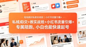短视频IP私教实战班|小红书流量引爆+私域成交+带徒盈利,专属陪跑,小白也能快速起号-KJ分享