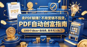 卖PDF躺賺？不用营销不囤货，PDF自动创富指南，1000个ideas+自动卖，新手月入9k刀【原创双语字幕】-KJ分享