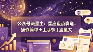 公众号流量主:星座盘点赛道,操作简单+上手快+流量大-KJ分享