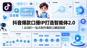 抖音爆款口播IP打造智能体2.0｜从0到1一站式制作爆款口播短视频-KJ分享