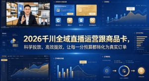 2026千川全域直播运营跟商品卡，科学投放、高效提效，让每一分预算都转化为真实订单-KJ分享