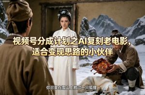 视频号分成计划之AI复刻老电影,适合变现思路的小伙伴-KJ分享
