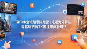 TikTok全域起号陪跑营｜吃透海外算法，零基础玩转TK短视频爆款玩法-KJ分享