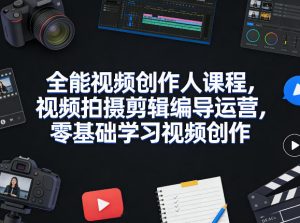 全能视频创作人课程,视频拍摄剪辑编导运营,零基础学习视频创作(更新2026年4月)-KJ分享