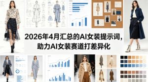 2026年4月汇总的AI女装提示词，助力AI女装赛道打差异化-KJ分享