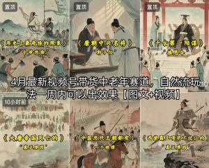 4月最新视频号带货中老年赛道,自然流玩法一周内可以出效果【图文+视频】-KJ分享