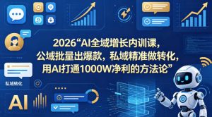 2026AI全域增长内训课，公域批量出爆款，私域精准做转化，用AI打通1000W净利的方法论(更新)-KJ分享