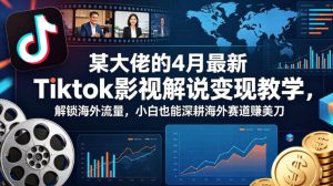 某大佬的4月最新Tiktok影视解说变现教学,解锁海外流量,小白也能深耕海外赛道賺美刀-KJ分享