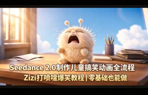 Seedance 2.0制作儿童搞笑动画全流程Zizi打喷嚏爆笑教程｜零基础也能做-KJ分享