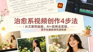 治愈系视频创作4步法|从文案到画面,AI+剪映全实操,新手也能精准传递情感-KJ分享