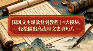 国风文史爆款复刻教程|4大模块,轻松做出高流量文史类短片-KJ分享