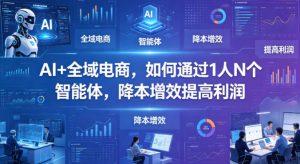 AI+全域电商,如何通过1人N个智能体,降本增效提高利润-KJ分享