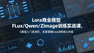 系统性学习Lora商业模型FLux/Qwen/Zimage训练实战课,0基础入门至进阶,全面掌握lora训练核心内容-KJ分享