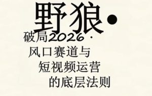 野狼团队·多平台实操运营课，覆盖AI口播、服装、好物、漫剪等热门玩法(更新4月29日)-KJ分享