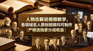 人物志解说视频教学，各领域名人原创视频均可制作丨精选独家分成收益(更新0430)-KJ分享