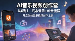 AI音乐视频创作营｜从0到1，汽水音乐+AI全流程，开启你的音乐视频创作之旅-KJ分享