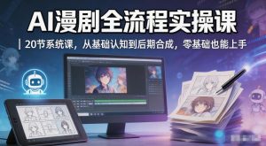 AI漫剧全流程实操课|20节系统课,从基础认知到后期合成,零基础也能上手-KJ分享