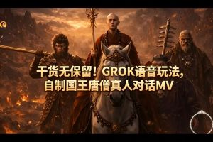 干货无保留!GROK语音玩法,自制国王唐僧真人对话MV-KJ分享