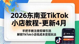 2026东南亚TikTok小店教程-更新4月，手把手教注册剪辑引流，解锁TikTok小店低成本变现玩法-KJ分享