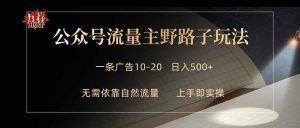 公众号流量主野路子玩法 单条广告10-20元 日入500+-KJ分享