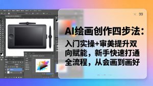 AI绘画创作四步法:入门实操+审美提升双向赋能,新手快速打通全流程,从会画到画好-KJ分享