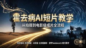 《霍去病》AI短片教学:即梦AI Seedance2.0实操,从拍摄到电影级成片全流程-KJ分享