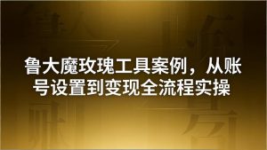 引流创业粉卖软件教学：鲁大魔玫瑰工具案例，从账号设置到变现全流程实操-KJ分享