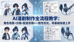 AI漫剧制作全流程教学:角色场景+分镜+配音剪辑+一致性优化,零基础快速上手-KJ分享